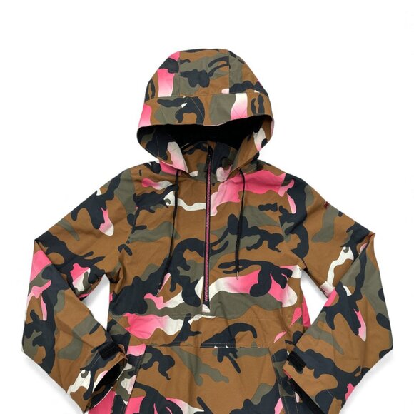 Swiss Tech Waterproof Hooded Camouflage Pink Pullover Jacket Women's Medium 8-10 - Picture 2 of 9